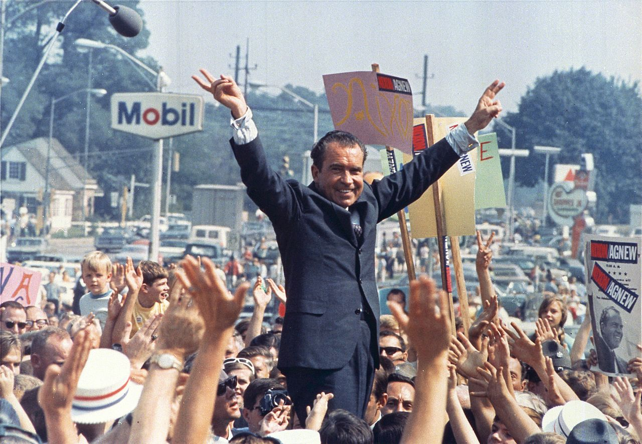 Richard Nixon campaigning in Paoli, Pennsylvania.